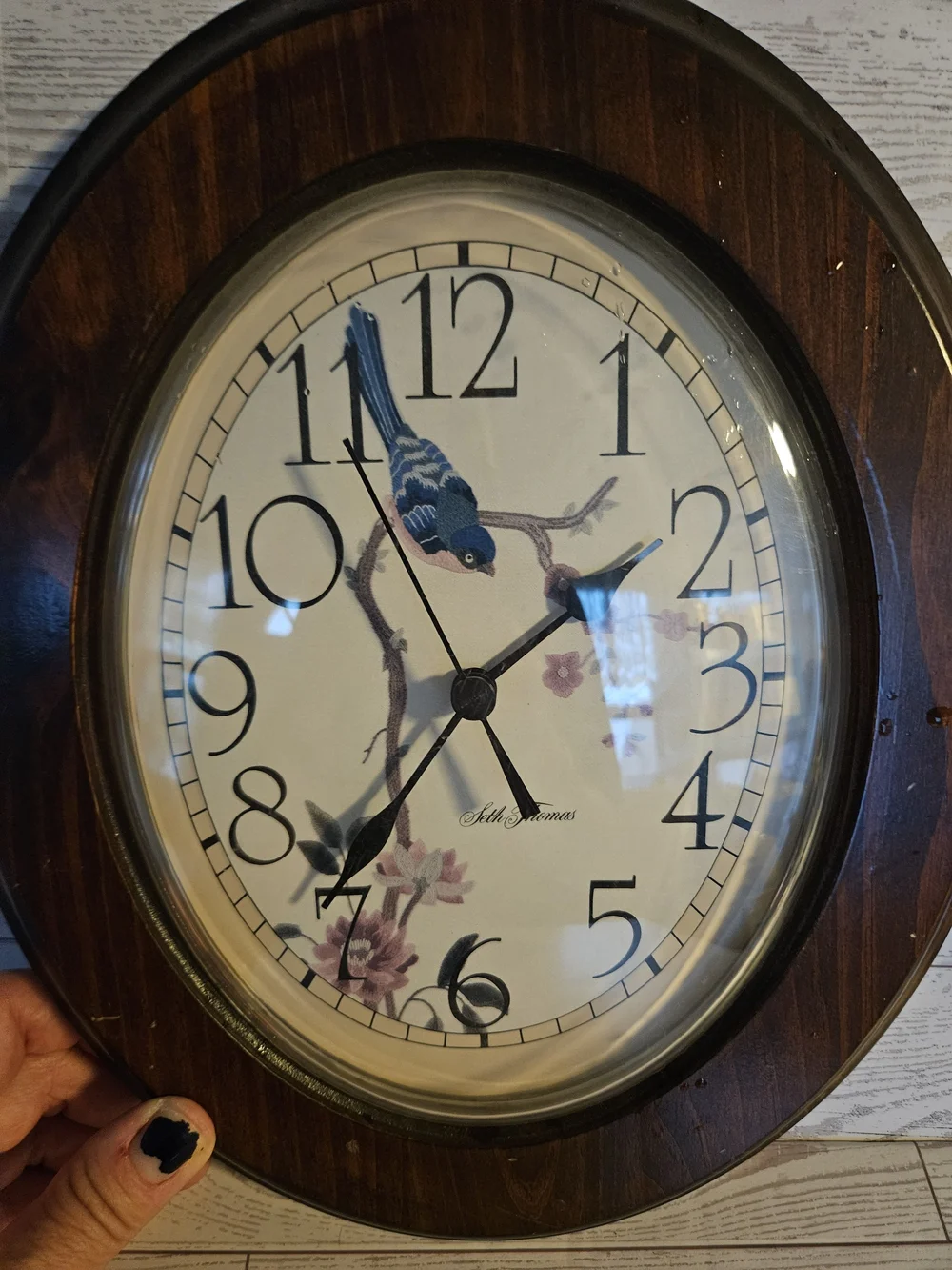 VINTAGE WOODEN BIRD CLOCK
